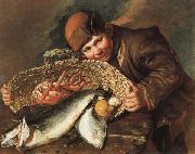 CERUTI, Giacomo Boy with a  Basket of Fish USA oil painting artist